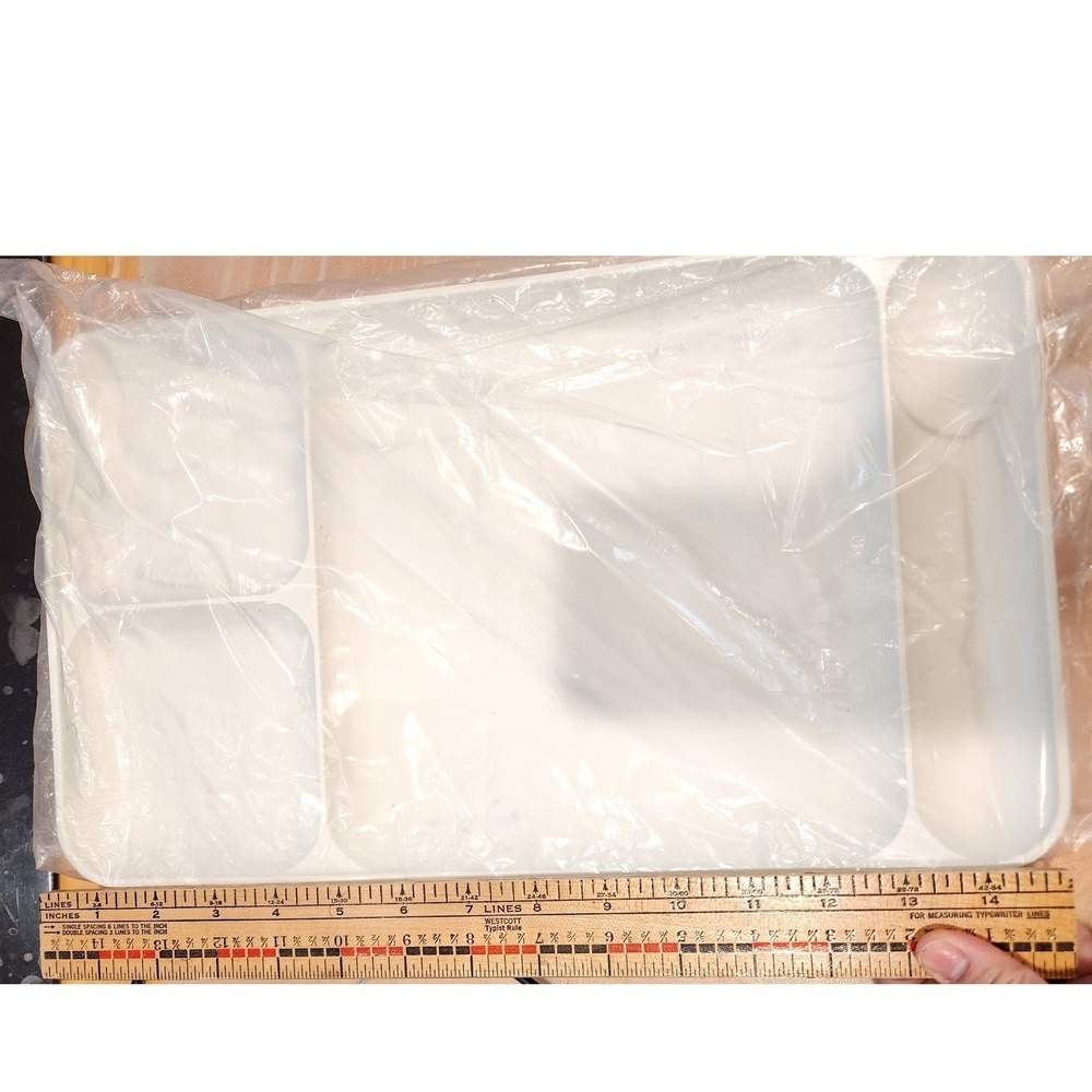 2 sets Vintage Tupperware Divided Serving Tray White Party Platter Organizer USA